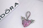 Pandora Pave Angel Heart With Wings Charm