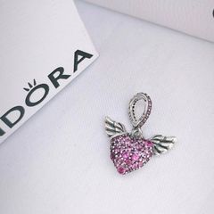 Pandora Pave Angel Heart With Wings Charm