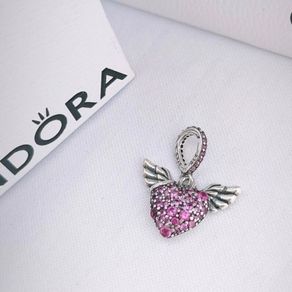 Pandora Pave Angel Heart With Wings Charm