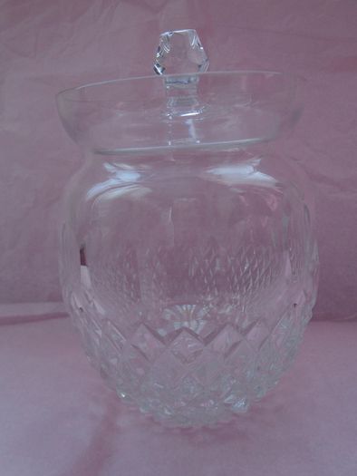 Cut glass lidded jar,Glass jar, Storage,Home decor,Gift