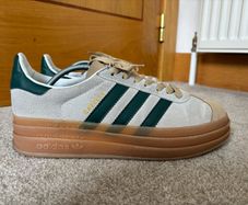 adidas Cream/Green VL Court Bold Trainers UK 8
