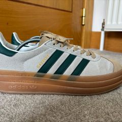 adidas Cream/Green VL Court Bold Trainers UK 8