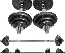 20kg Cast Iron Adjustable Dumbbell & Barbell Weight Set with Connector