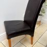 Set of 6 Dark Brown Faux Leather Dining Chairs Image 2