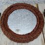 Round mirror, vintage rattan mirror Image 3