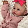 NEW SALE | Reborn Girl Dolls Lifelike Baby Doll 19 Inch Life Size Silicone Newborn Doll with Blue Eyes Realistic Reborn Girl Alive Soft Cloth Body Real Skin Details Toys Gift Image 4