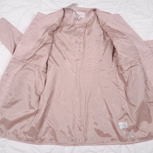 Edina Ronay Blush Pink Embossed Pattern Coat Size L/XL