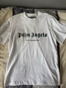 Palm angels rhinestone sprayed logo t shirt