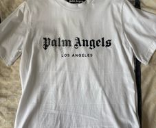 Palm angels rhinestone sprayed logo t shirt