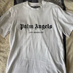 Palm angels rhinestone sprayed logo t shirt
