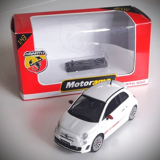 Diecast Model Abarth 500 2008 White - Collectable Motorama 1:43