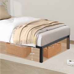 Metal Single Bed Frame and mattress