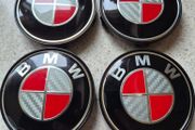 BMW Carbon Fibre Centre Caps (Red) Free Post