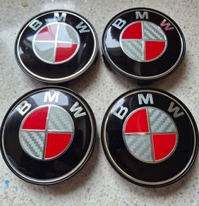 BMW Carbon Fibre Centre Caps (Red) Free Post