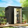 Garden Shed 1.37 m 163x90x179 cm with Latch Door and Ventilation Slots, Dark Gray Image 3