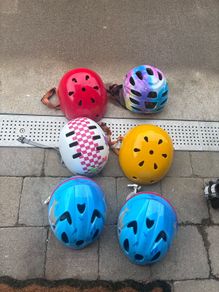 Selection of kids bike helmets