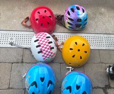 Selection of kids bike helmets