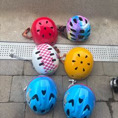Selection of kids bike helmets