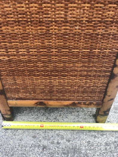 Solid wood bamboo and rattan weave 4 drawer chest of drawers