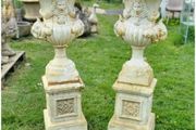 Roman Urns and Pedestals Pair H407