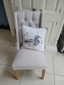 4 upholstered linen dining chairs