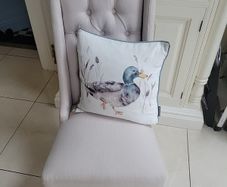 4 upholstered linen dining chairs