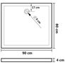 Rectangular ABS Shower Base Tray Black 80x90 cm Image 4