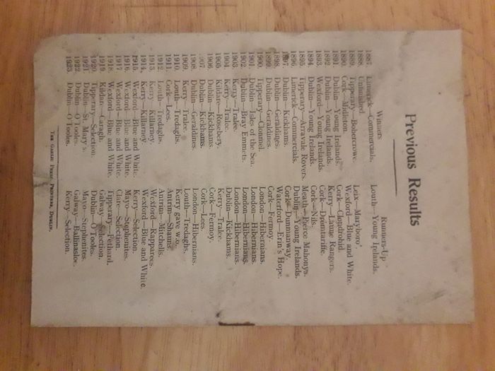 Dublin  V  Kerry 1924 Brochure