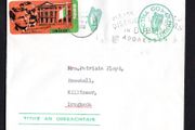 1972 Ireland Prepaid Oireachtas envelope with 1922-1971 Michael Collins and Arthur Griffith commemorative postage labels depicting Collins and Griffith before the GPO with "Comoradh (Commemorate) 1922" tying "Please shew district numbers in Dublin address