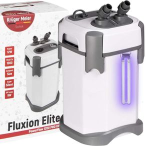 Kruger Meier Fluxion Elite 1200 UVC PRO - External Canister Filter with UV Lamp for Aquariums 100-250 L