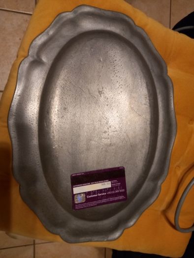18th century pewter serving dish 18'
