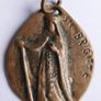 Antique Large 2" Catholic St. Brigitte Religious Pendant Image 10