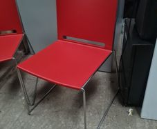 set of 6 chrome framed canteen cafe chairs