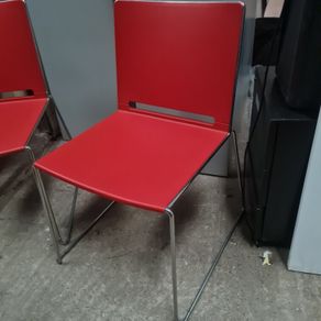set of 6 chrome framed canteen cafe chairs