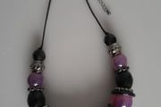 Necklace. - Purple - Black - Silver