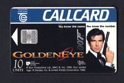 1995 Ireland 10 unit 007 (James Bond) Goldeneye Call Card Used. Telecom Eireann card number 1107.