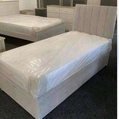 single beds with mattress in many colors including headboard