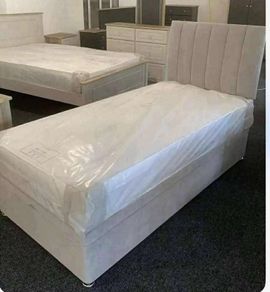 single beds with mattress in many colors including headboard