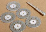 22mm Diamond Cutting Discs 5pcs + Shaft