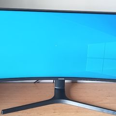 Samsung 43" C43J890 Ultra-Wide + Lenovo 22" Monitor + Monitor Arm