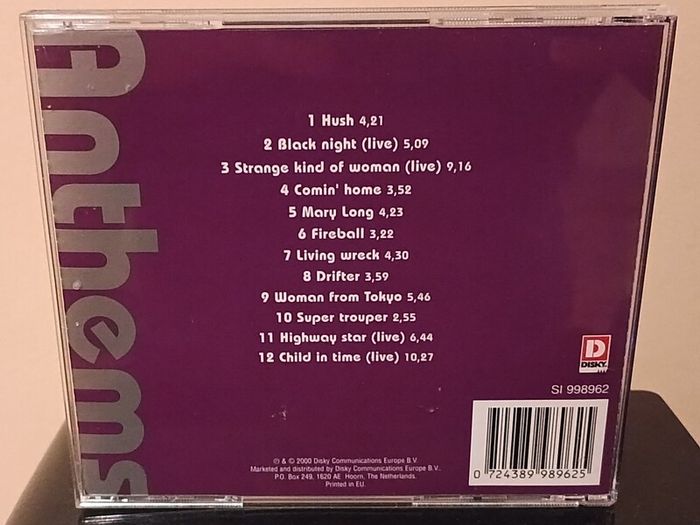Deep Purple Anthems CD Album