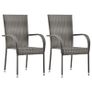 3 Piece Garden Dining Set Grey Image 2