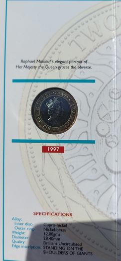 England 1997 2 Pound Coin   Uncirculated Coin