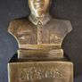 Small vintage bronze bust of chairman mao Image 7