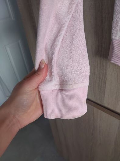 Pink velvet look hoodie Xs