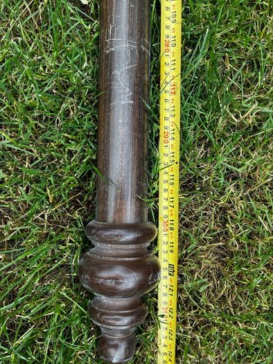 Walnut coloured curtain poles