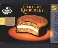 1997 Ireland 10 unit Jacob's Kimberley biscuits. Features the slogan "Individually wrapped for individual pleasure" (ODS2) Call Card Used
