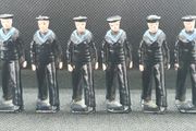 Rare and hard to find Vintage Early Britain's Hand Painted Lead Toy Soldiers (1940's) 6 Marching Sailors