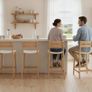 Bar Stools Set of 2 Bar Chairs PU Leather Counter Stools Bistro Stools Made of Wood Kitchen Stools with Backrest for Kitchen Island/Dining Room/Living Room (White) Image 7