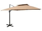 Cantilever Umbrella with Double Top 300x300 cm Taupe